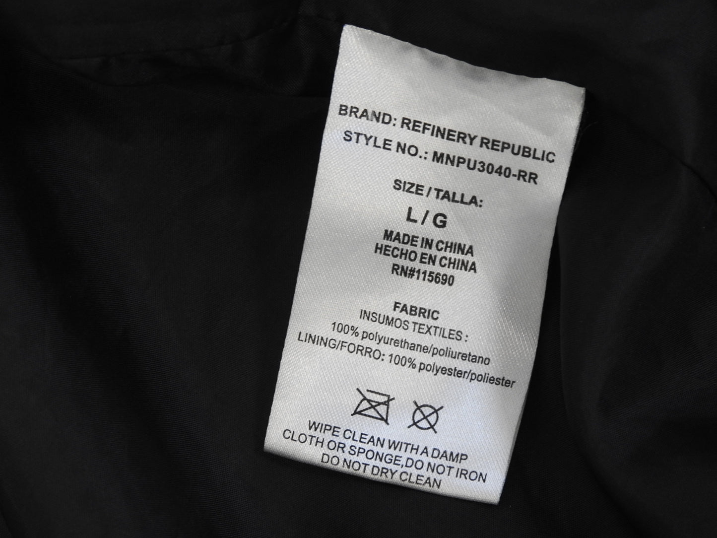 Refinery Republic Men's Faux Leather Jacket