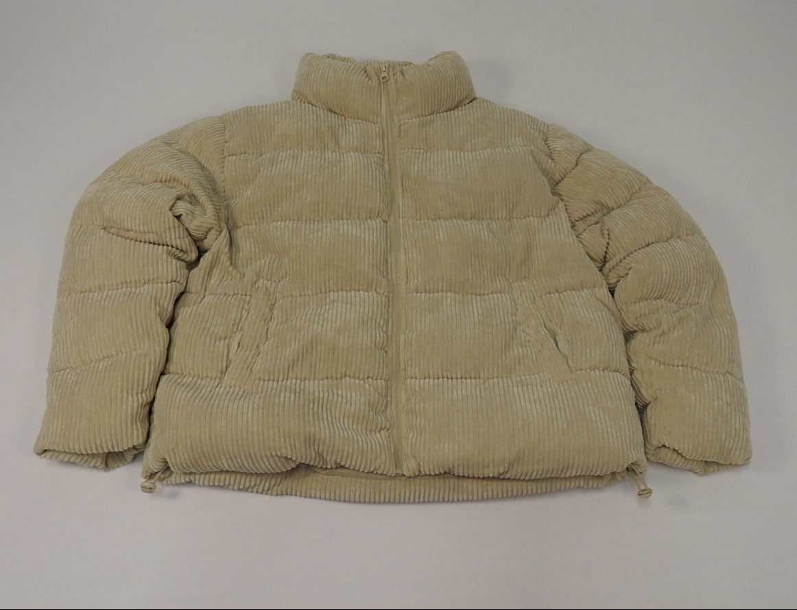 Pink Platinum Cream Puffer Corduroy Jacket