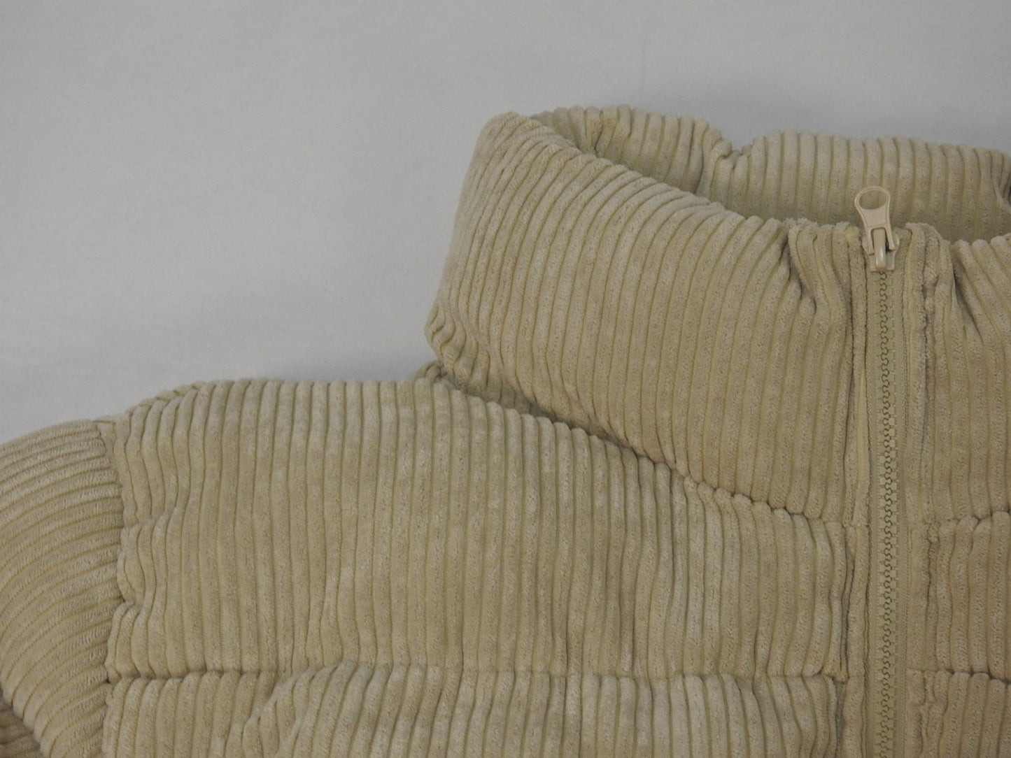 Pink Platinum Cream Puffer Corduroy Jacket