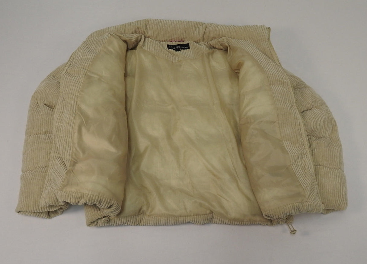 Pink Platinum Cream Puffer Corduroy Jacket