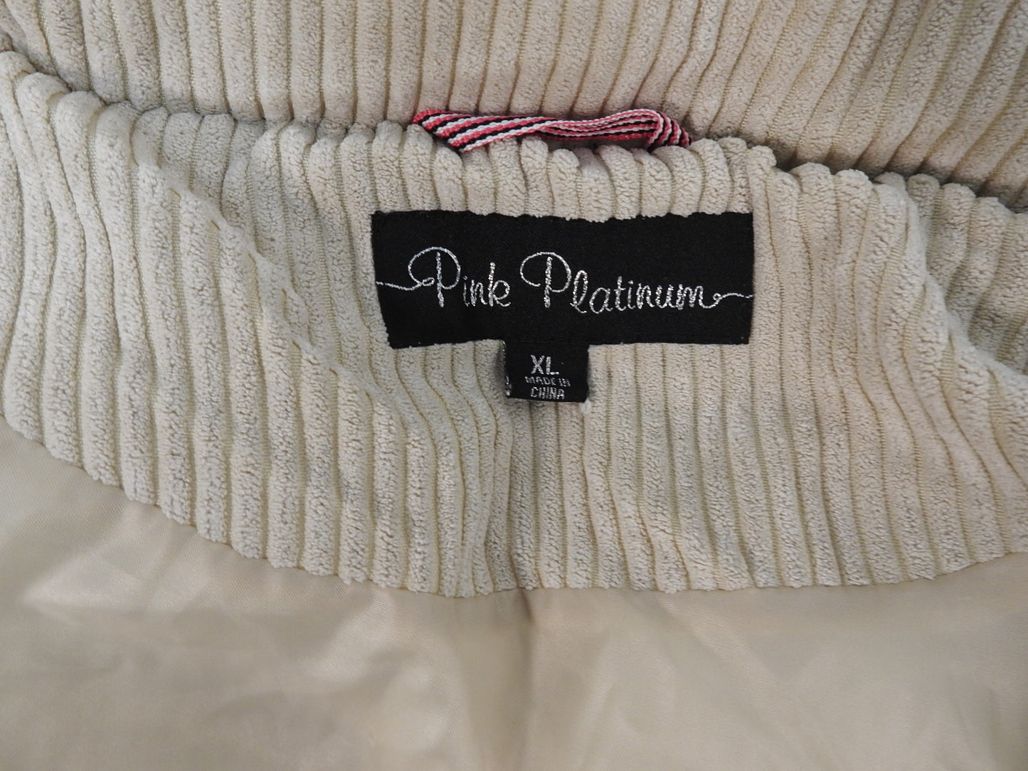 Pink Platinum Cream Puffer Corduroy Jacket