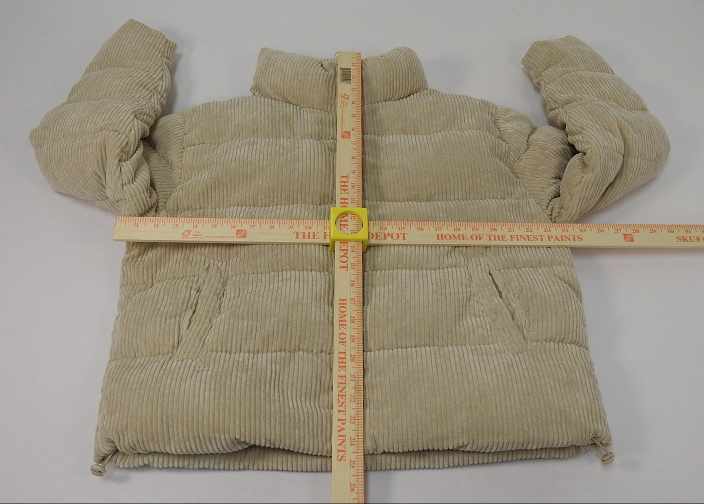 Pink Platinum Cream Puffer Corduroy Jacket