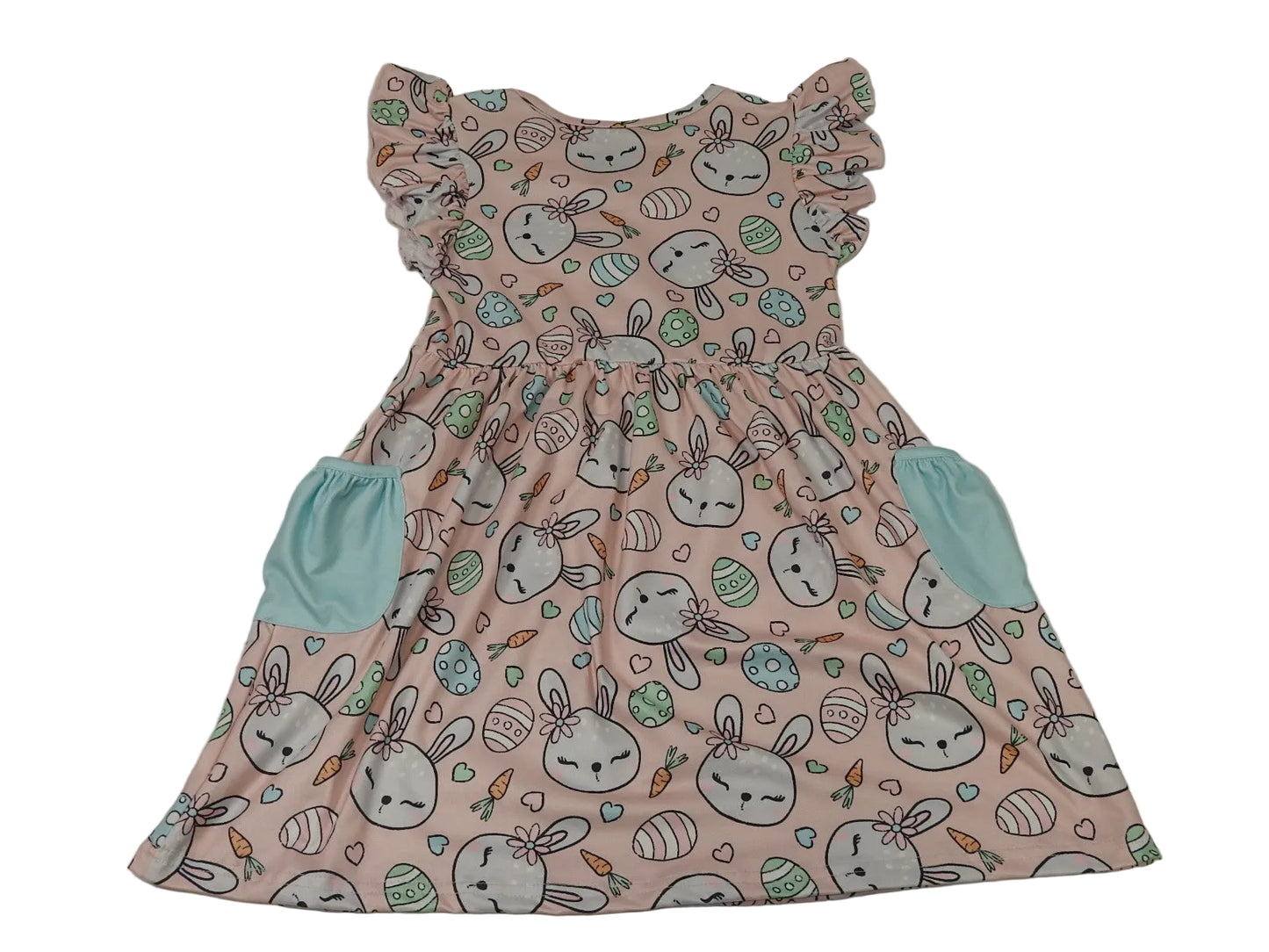 Pete + Lucy Girls Pink Easter Bunny Hop Dress Size 5