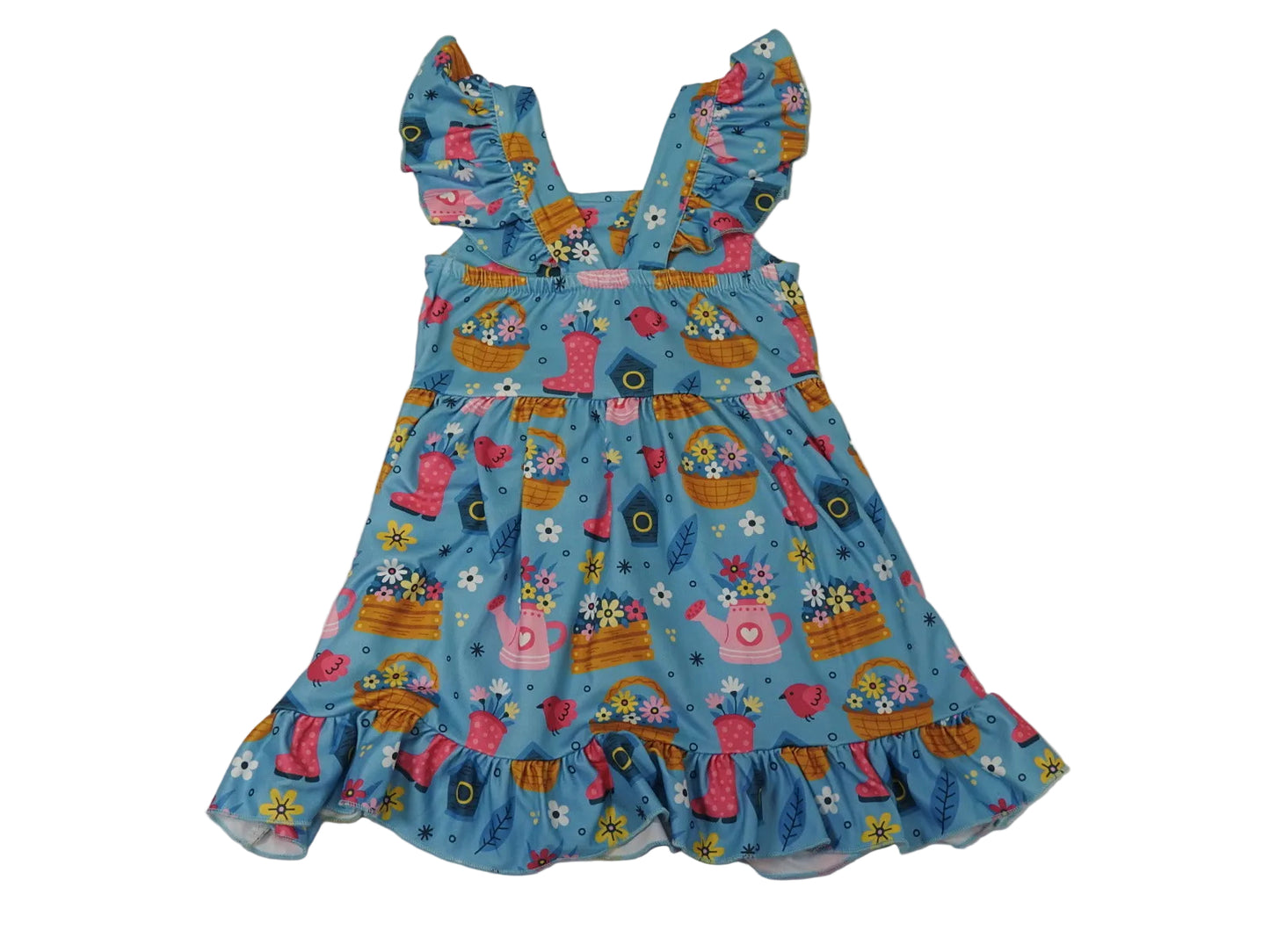 Pete + Lucy Girls Blue Gardening Bliss Dress Size 2T