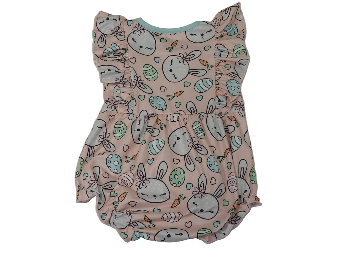 Pete + Lucy Girls Pink Easter Bunny Hop Romper 12-18 mos