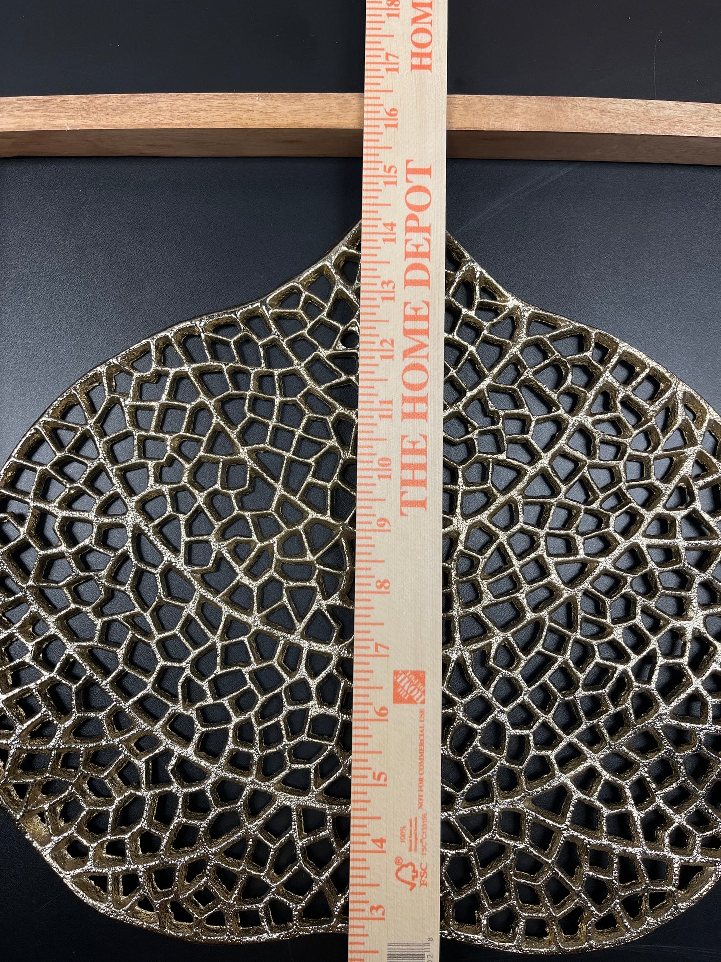 Gold Metal Leaf Sculpture in Wooden Frame