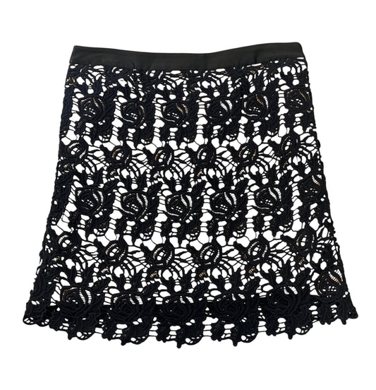 Willi Smith Women's Vintage Black Crochet Lace Pencil Skirt Size 8