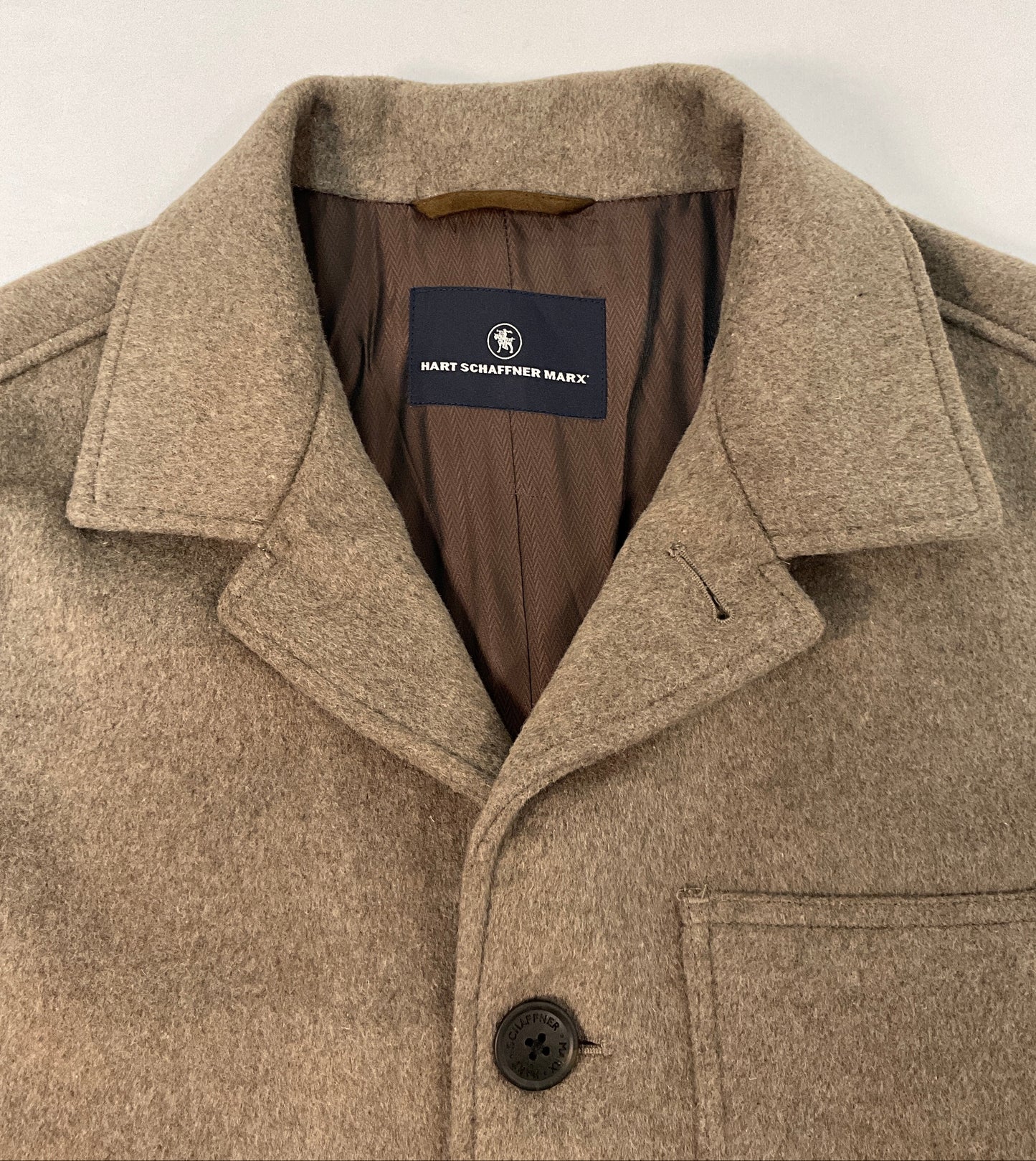 Hart Schaffner Marx Men's Oatmeal Wool Coat Size L