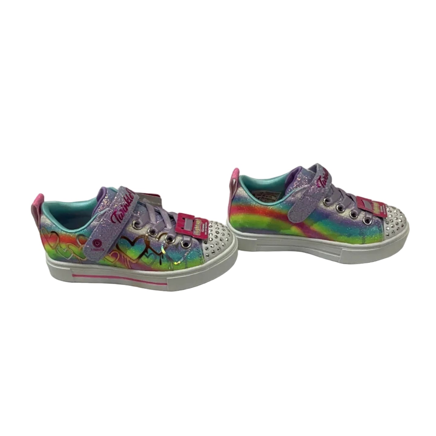 Skechers Twinkle Toes Light Up Velcro Sneakers Girls Size 11