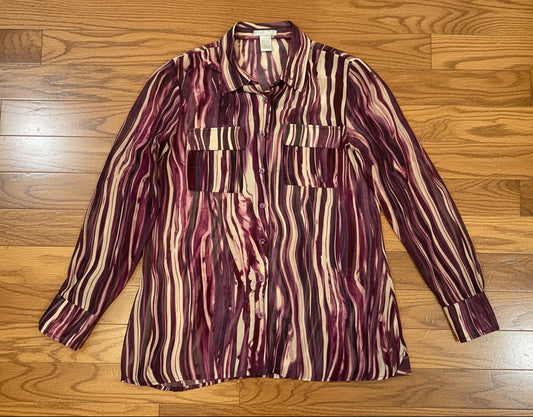 Alberto Makali Women's Vintage Button Down Top Sz L