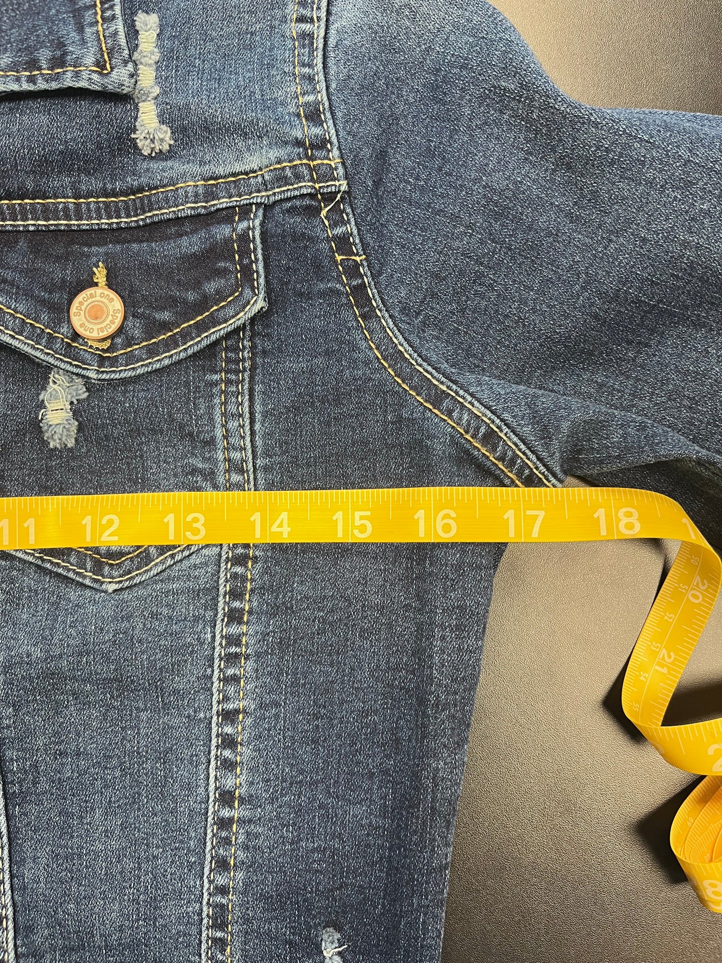 Special One Premium Collection Women's Medium Blue Distressed Denim Jacket