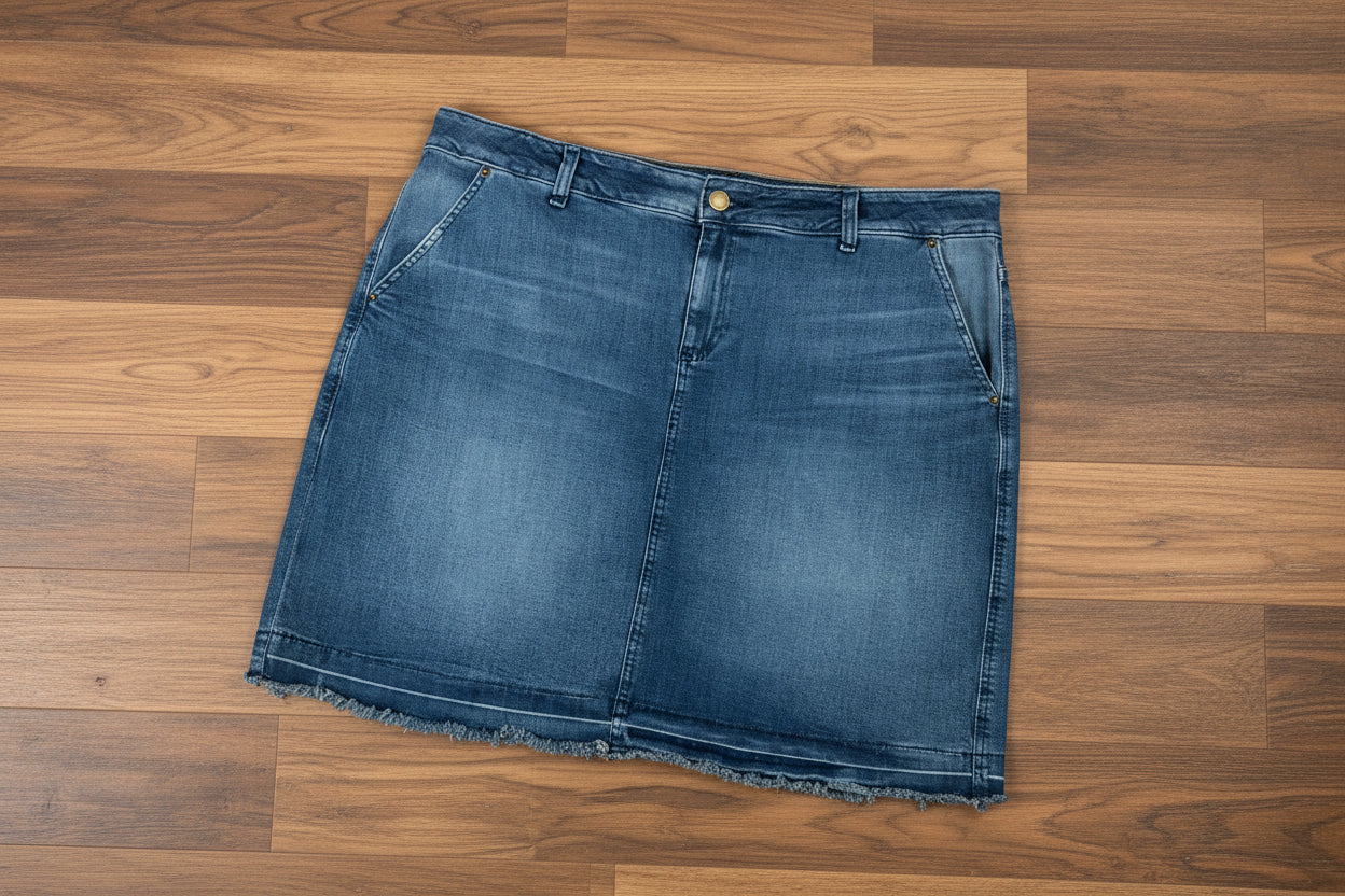 MICHAEL Michael Kors Women's Blue Denim Mini Skirt Size 18W