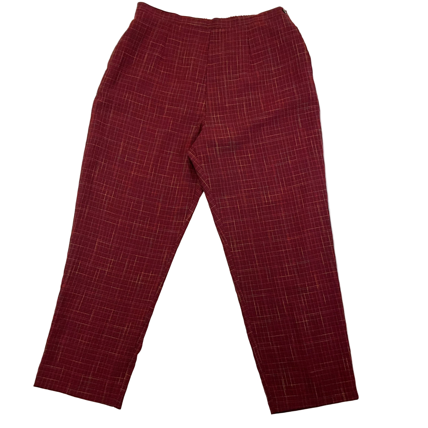 Sag Harbor Petite Women's Burgundy Plaid Pants