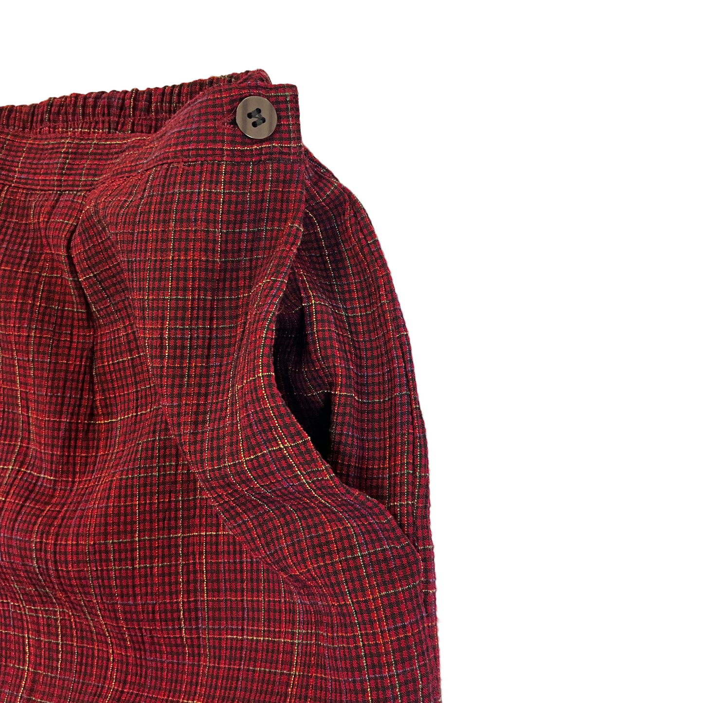 Sag Harbor Petite Women's Burgundy Plaid Pants