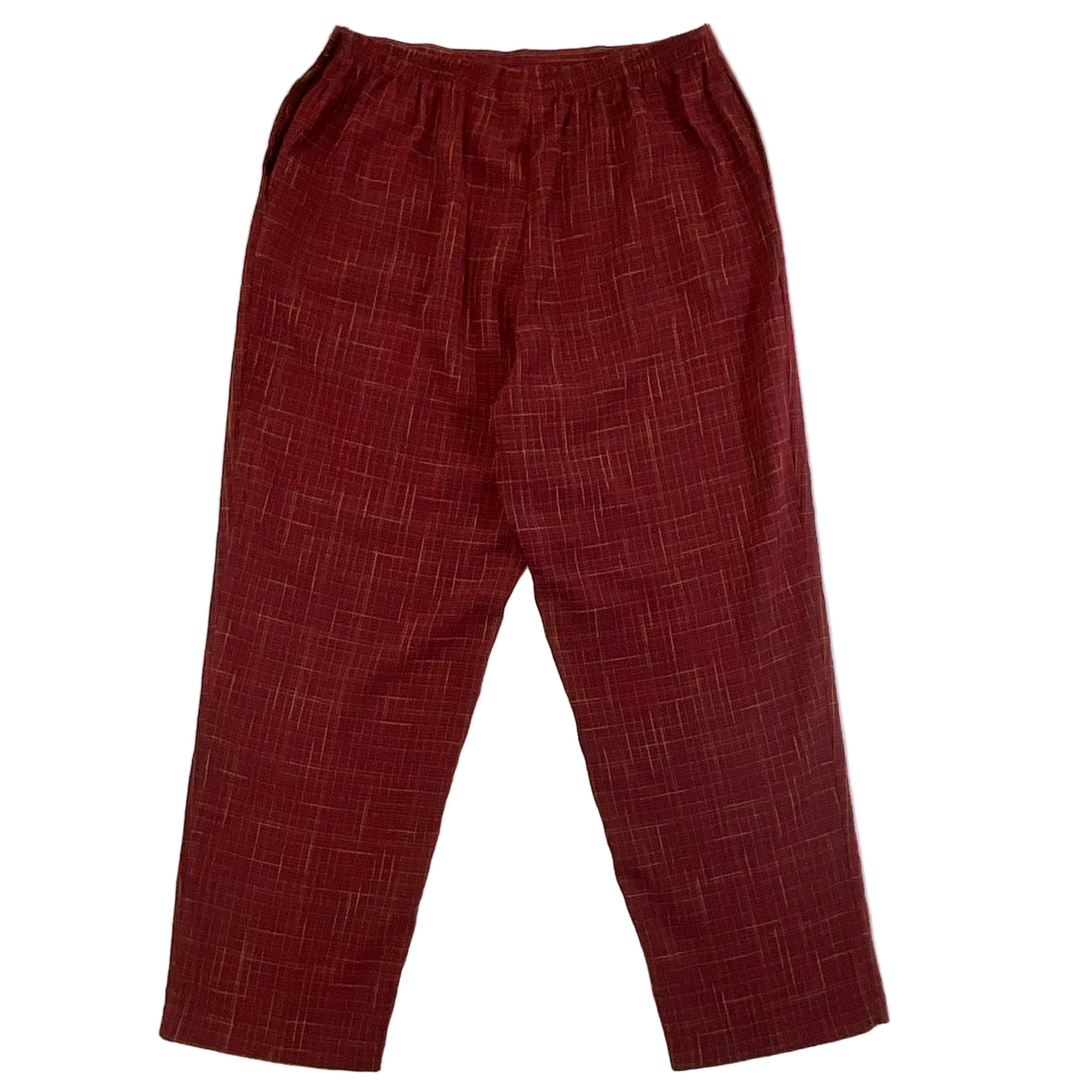Sag Harbor Petite Women's Burgundy Plaid Pants
