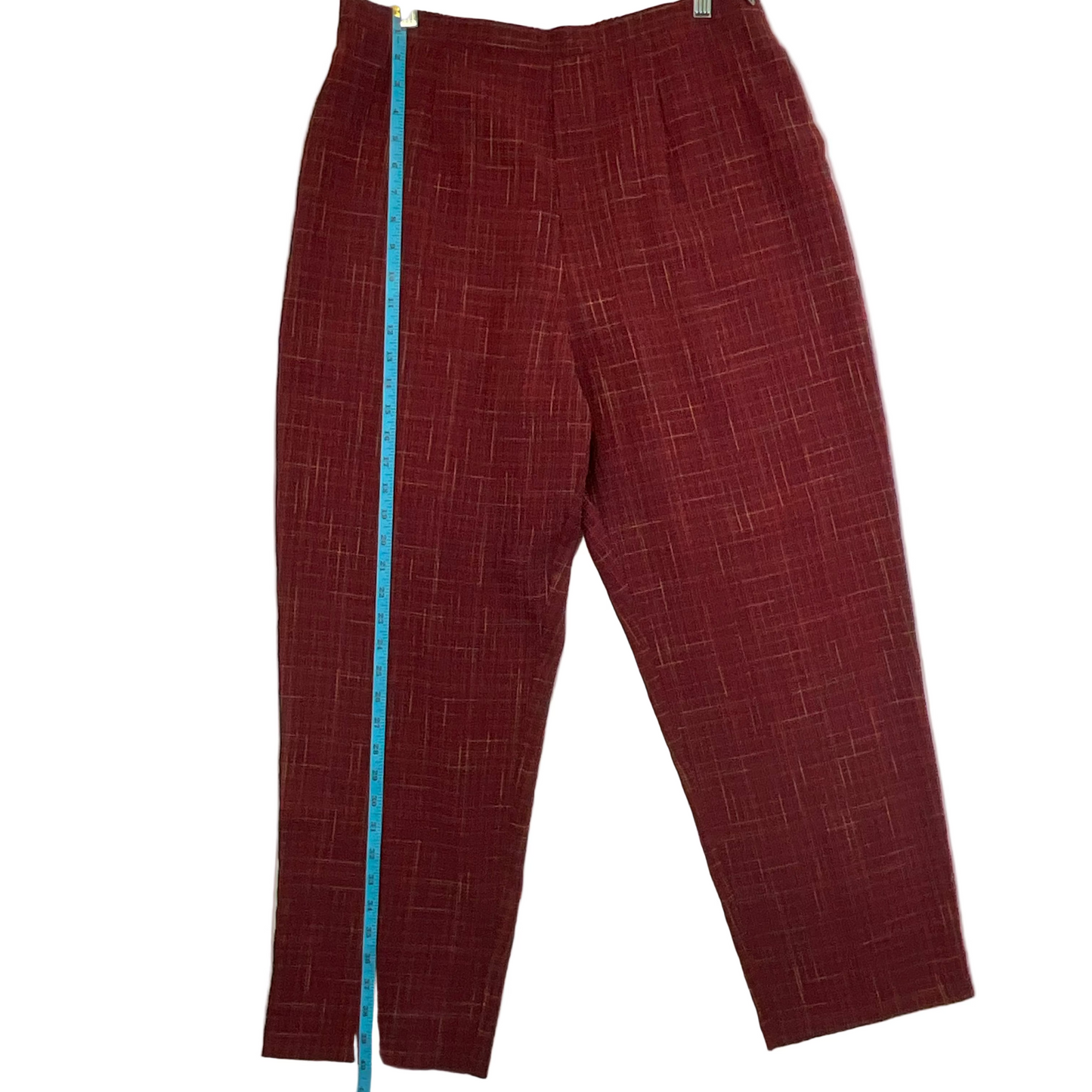 Sag Harbor Petite Women's Burgundy Plaid Pants