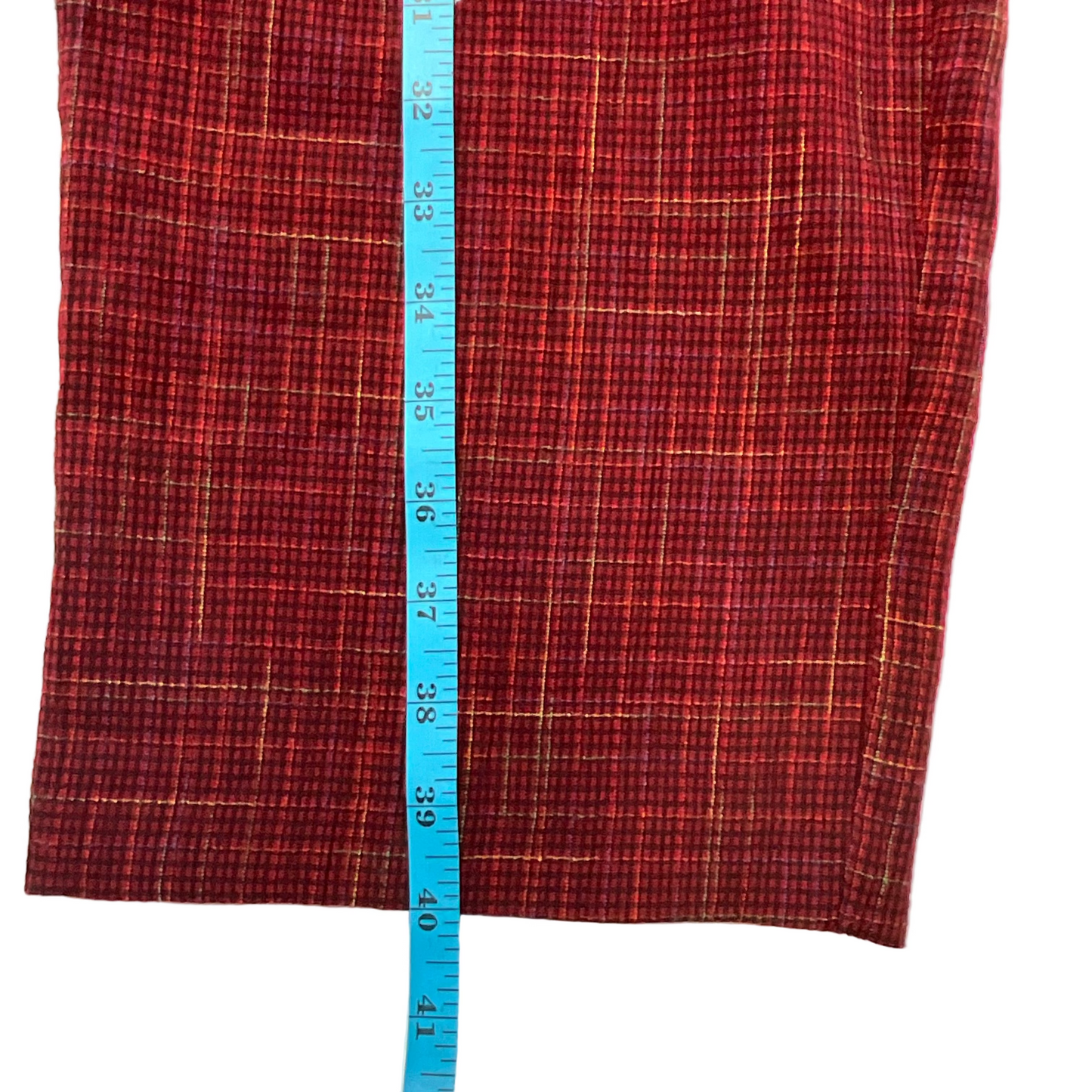 Sag Harbor Petite Women's Burgundy Plaid Pants
