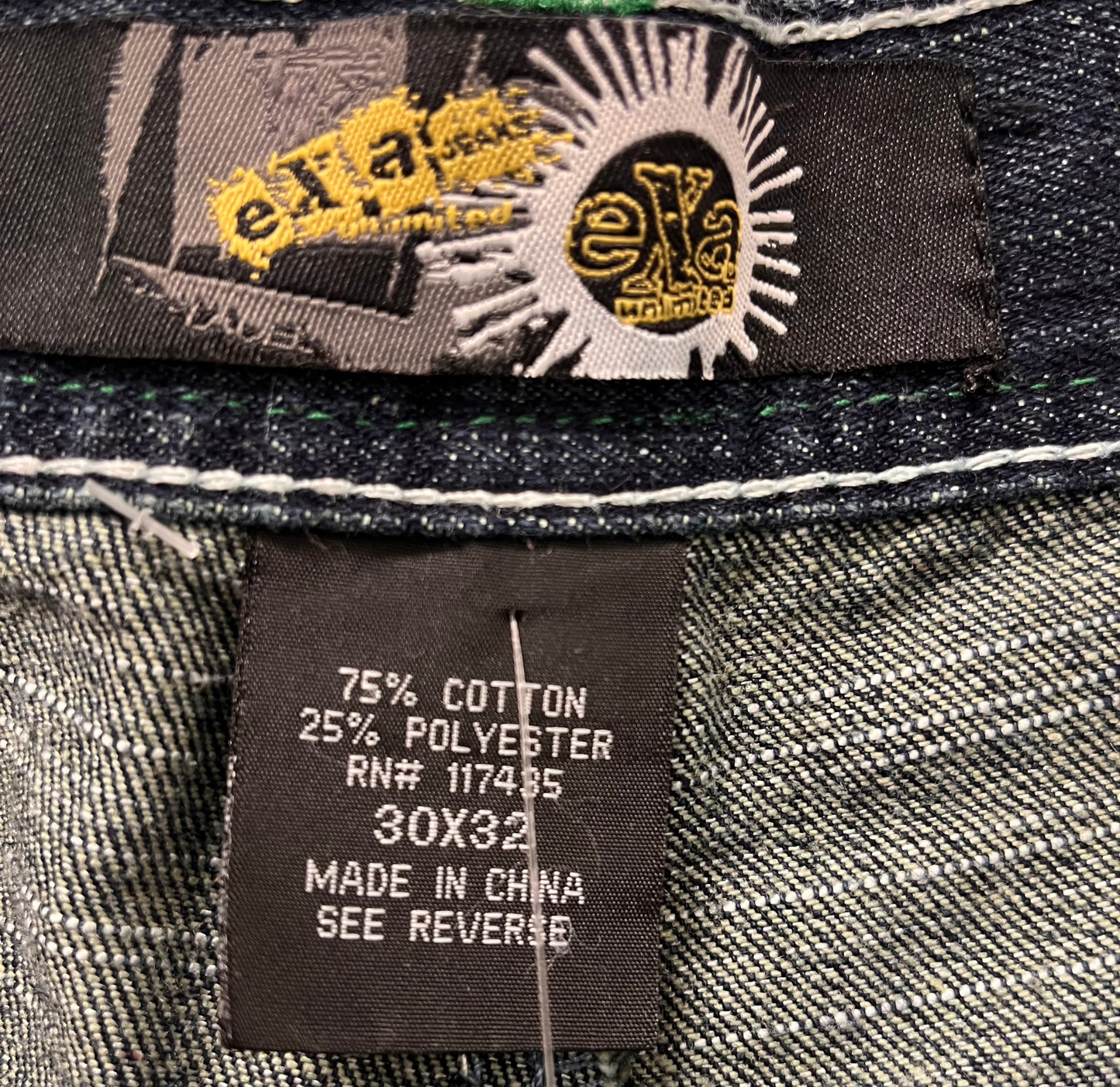 EXA Men's Embroidered Stitch Blue Jeans