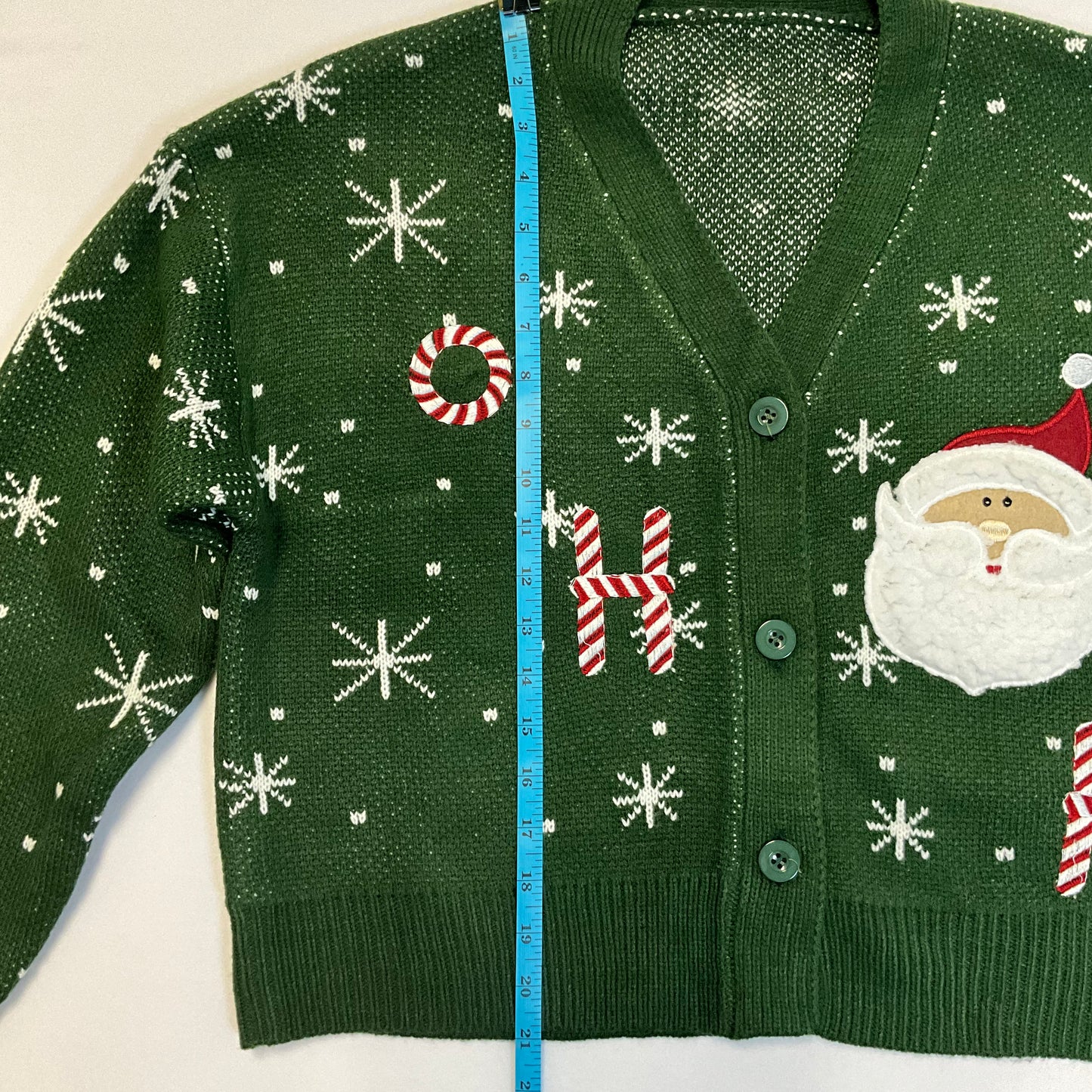 Knitted Cardigan Women's Green Christmas Sweater