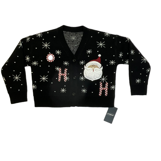 Knitted Cardigan Women's Black Christmas Sweater