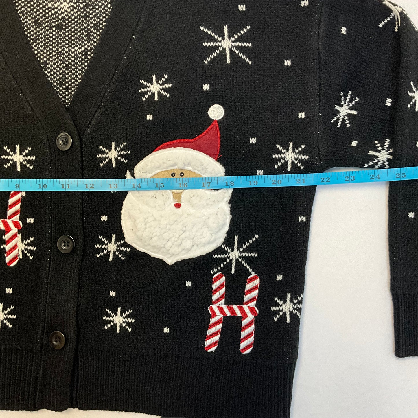 Knitted Cardigan Women's Black Christmas Sweater