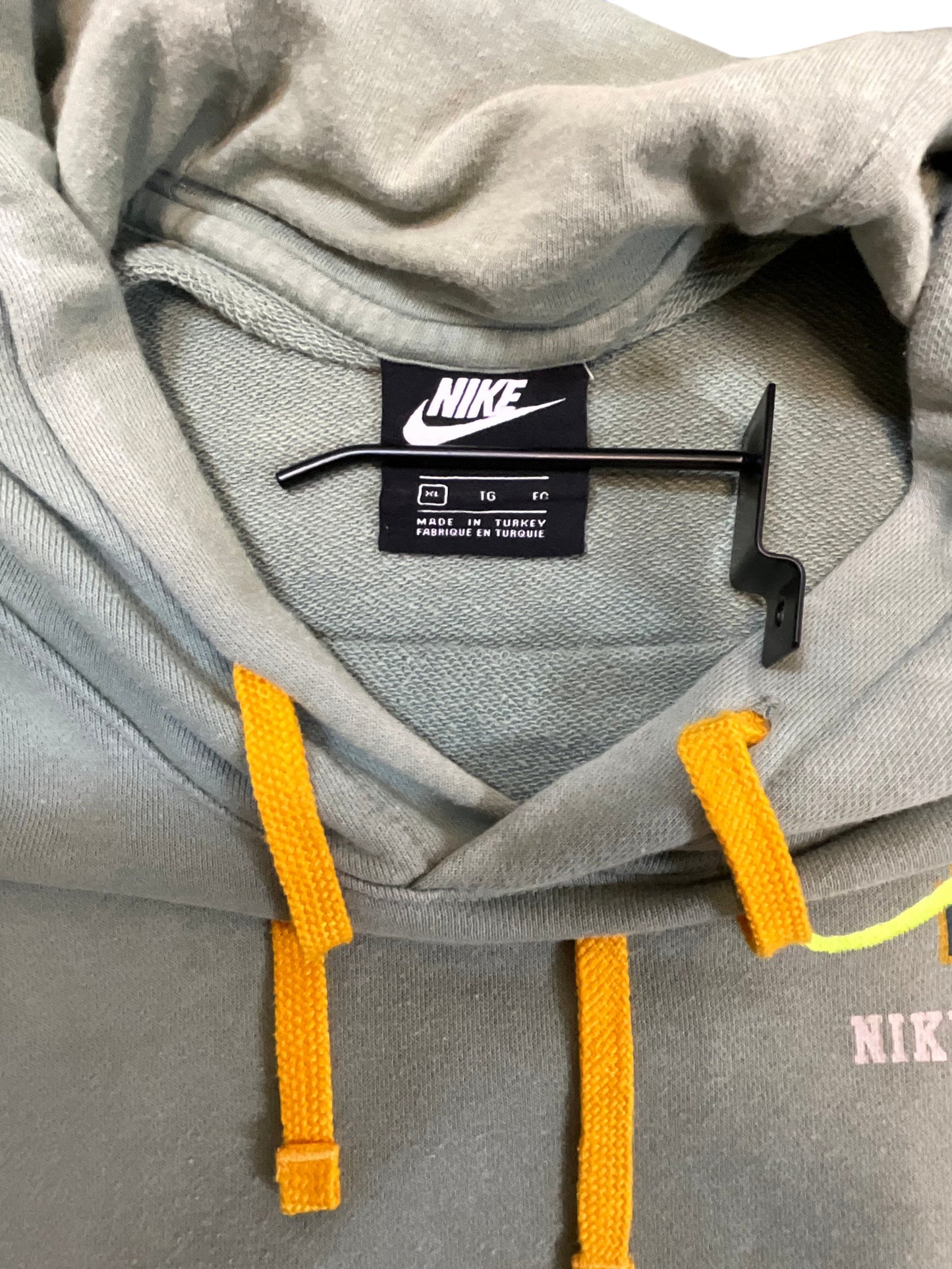 Nike Athletic Dept. Pullover Hoodie Olive Green Yellow Men's XL