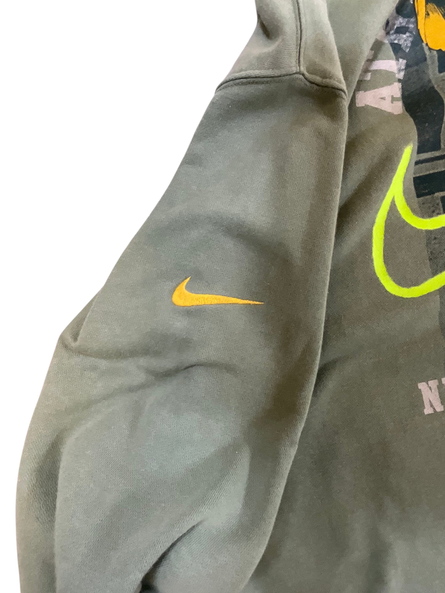 Nike Athletic Dept. Pullover Hoodie Olive Green Yellow Men's XL