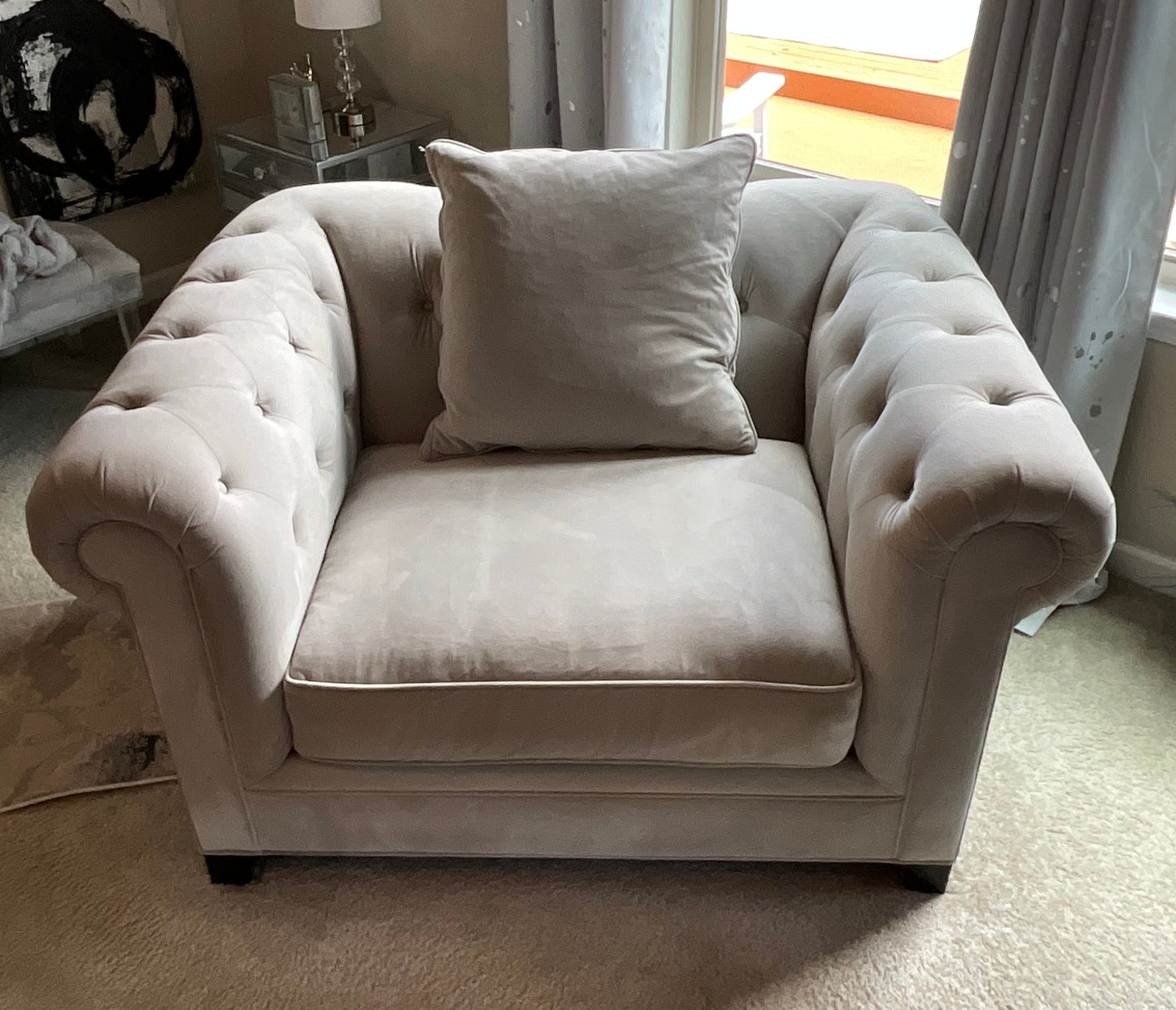Martha Stewart Collection Bella Light Gray Living Room Set – Sofa & 2 Matching Armchairs