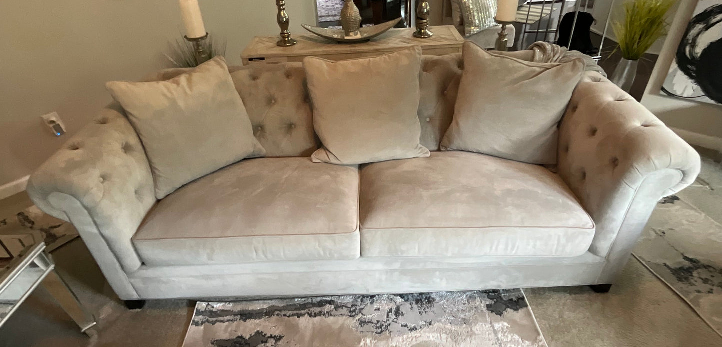 Martha Stewart Collection Bella Light Gray Living Room Set – Sofa & 2 Matching Armchairs