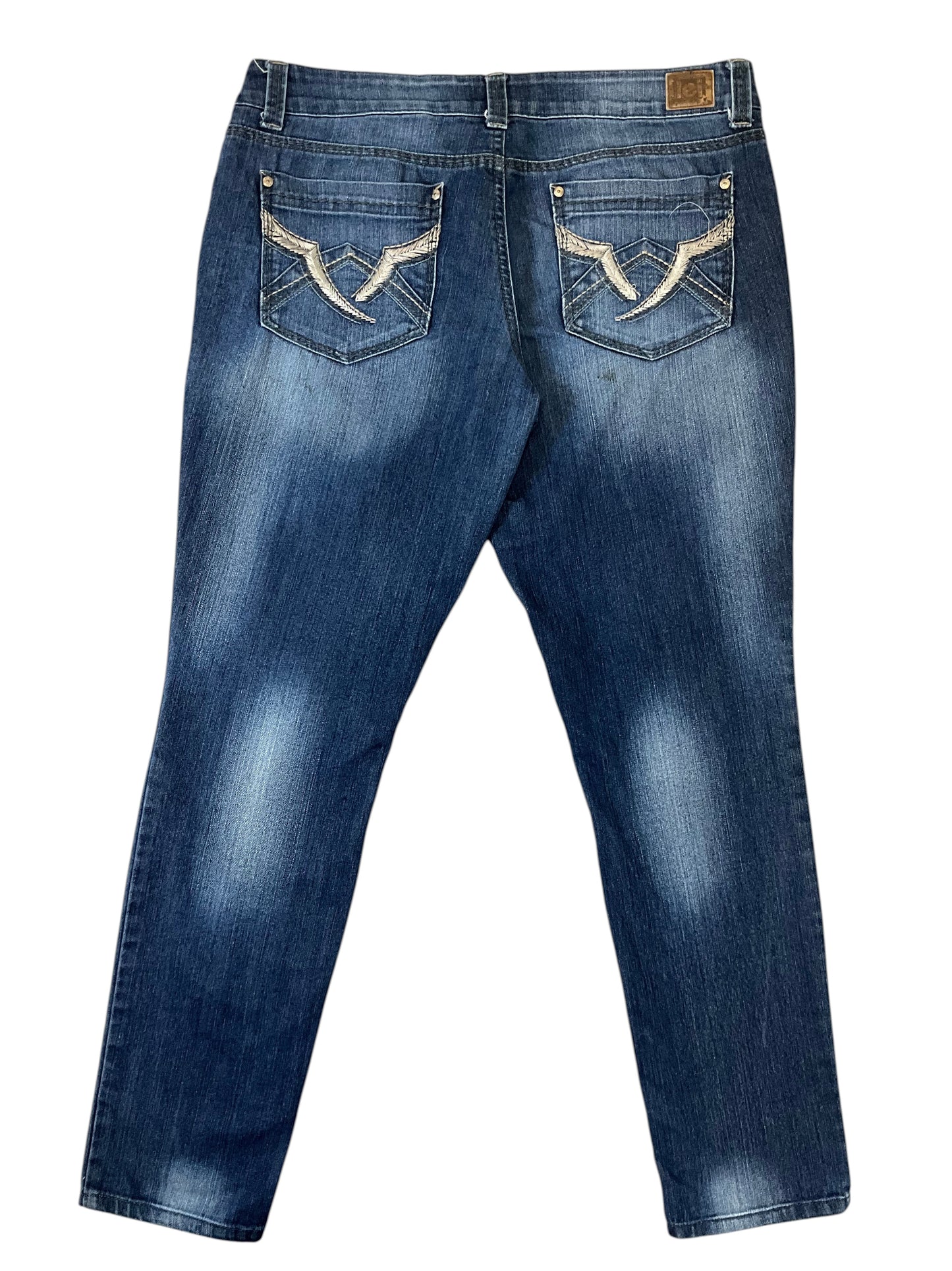 L.E.I. Ashley Lowrise Skinny Jeans Women’s Juniors Size 13 Dark Wash Embroidered