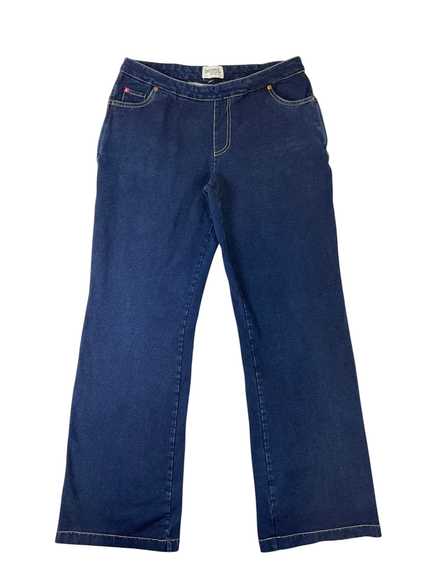 PajamaJeans Women's Pull-On Stretch Denim Jeans Blue Straight Leg Size Large
