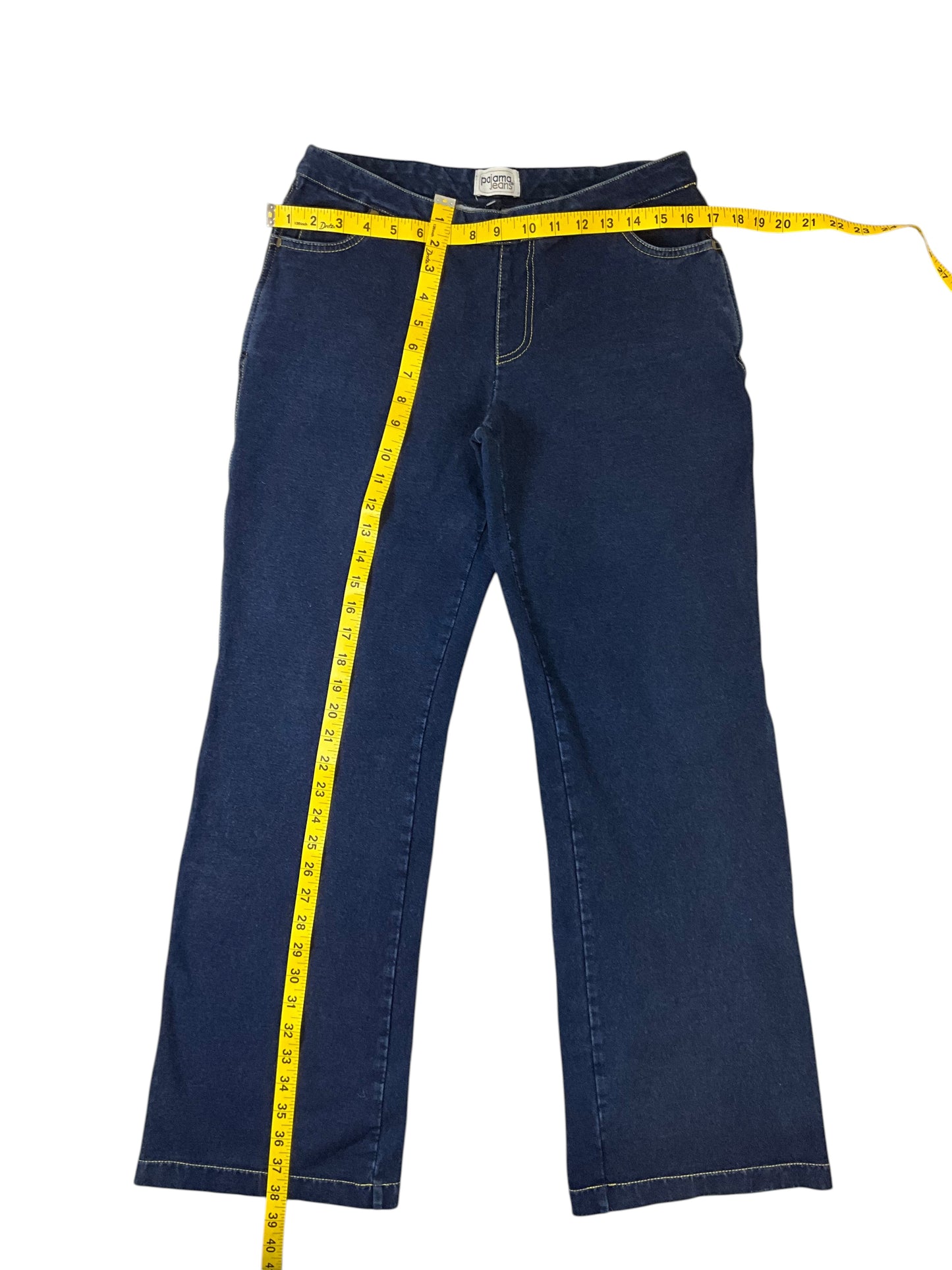 PajamaJeans Women's Pull-On Stretch Denim Jeans Blue Straight Leg Size Large