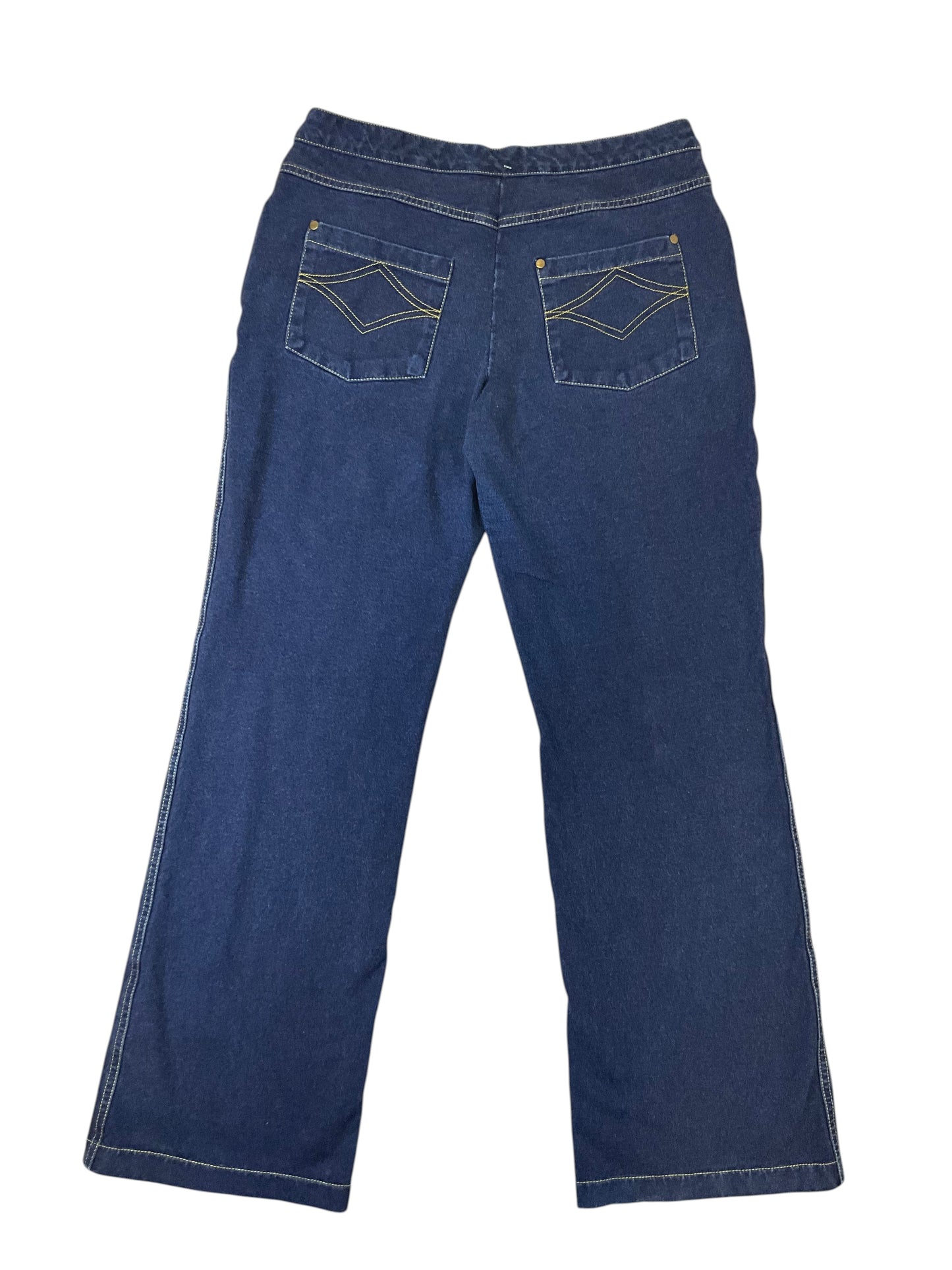 PajamaJeans Women's Pull-On Stretch Denim Jeans Blue Straight Leg Size Large
