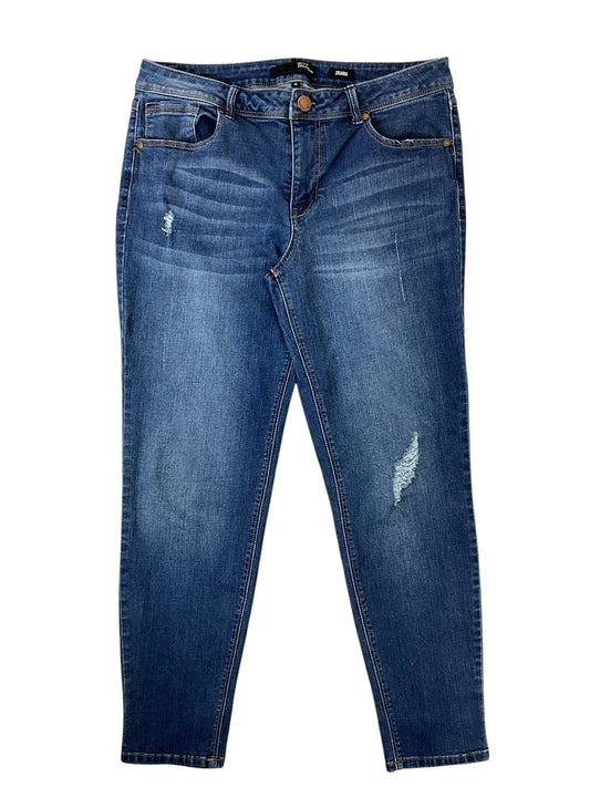 1822 Denim Adriana Women's Distressed Skinny Jeans Size 14 Blue