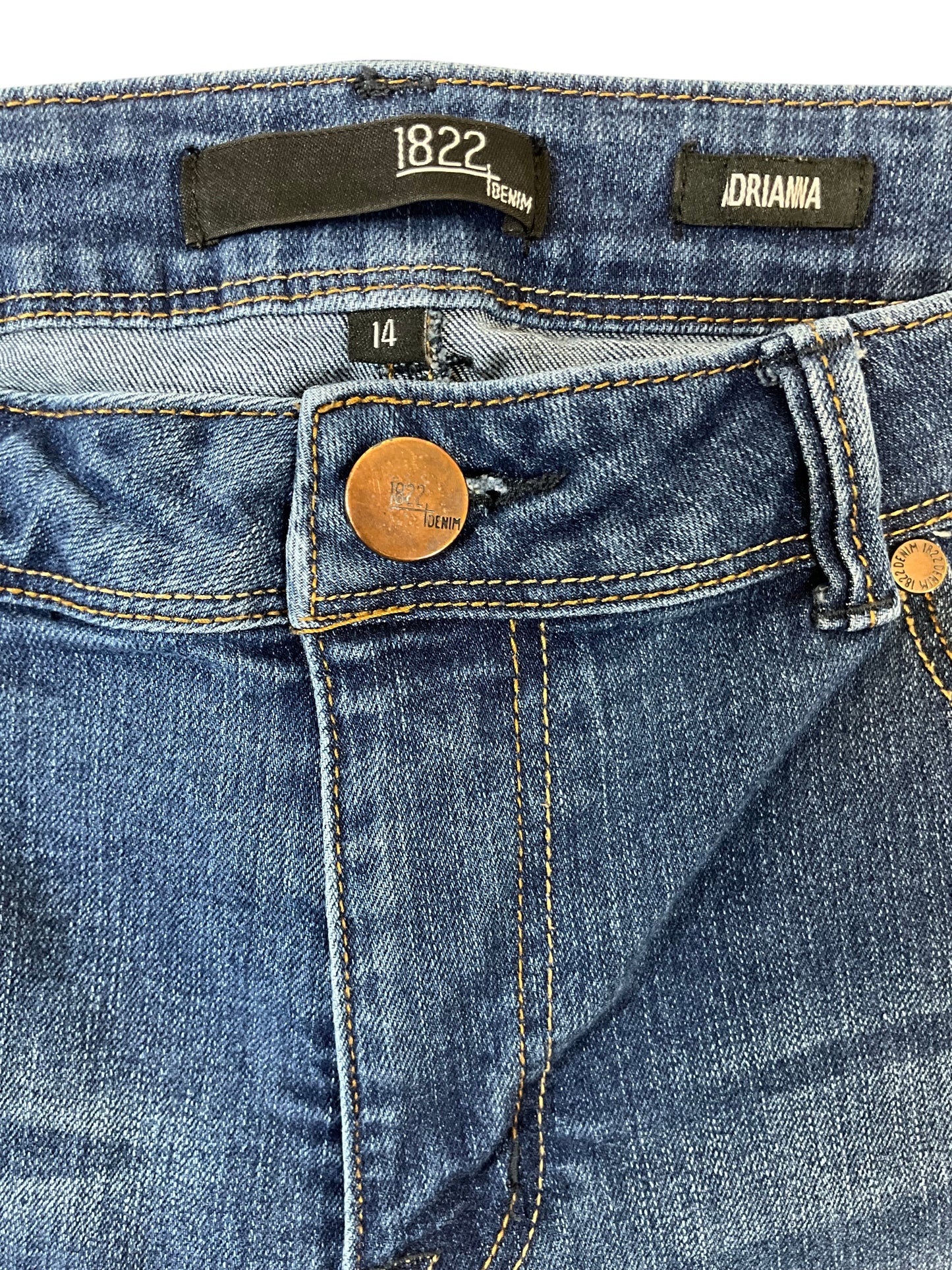 1822 Denim Adriana Women's Distressed Skinny Jeans Size 14 Blue