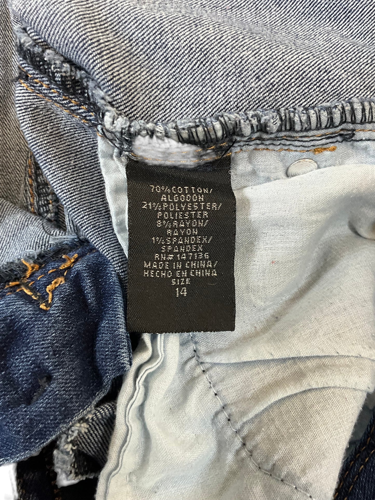 1822 Denim Adriana Women's Distressed Skinny Jeans Size 14 Blue