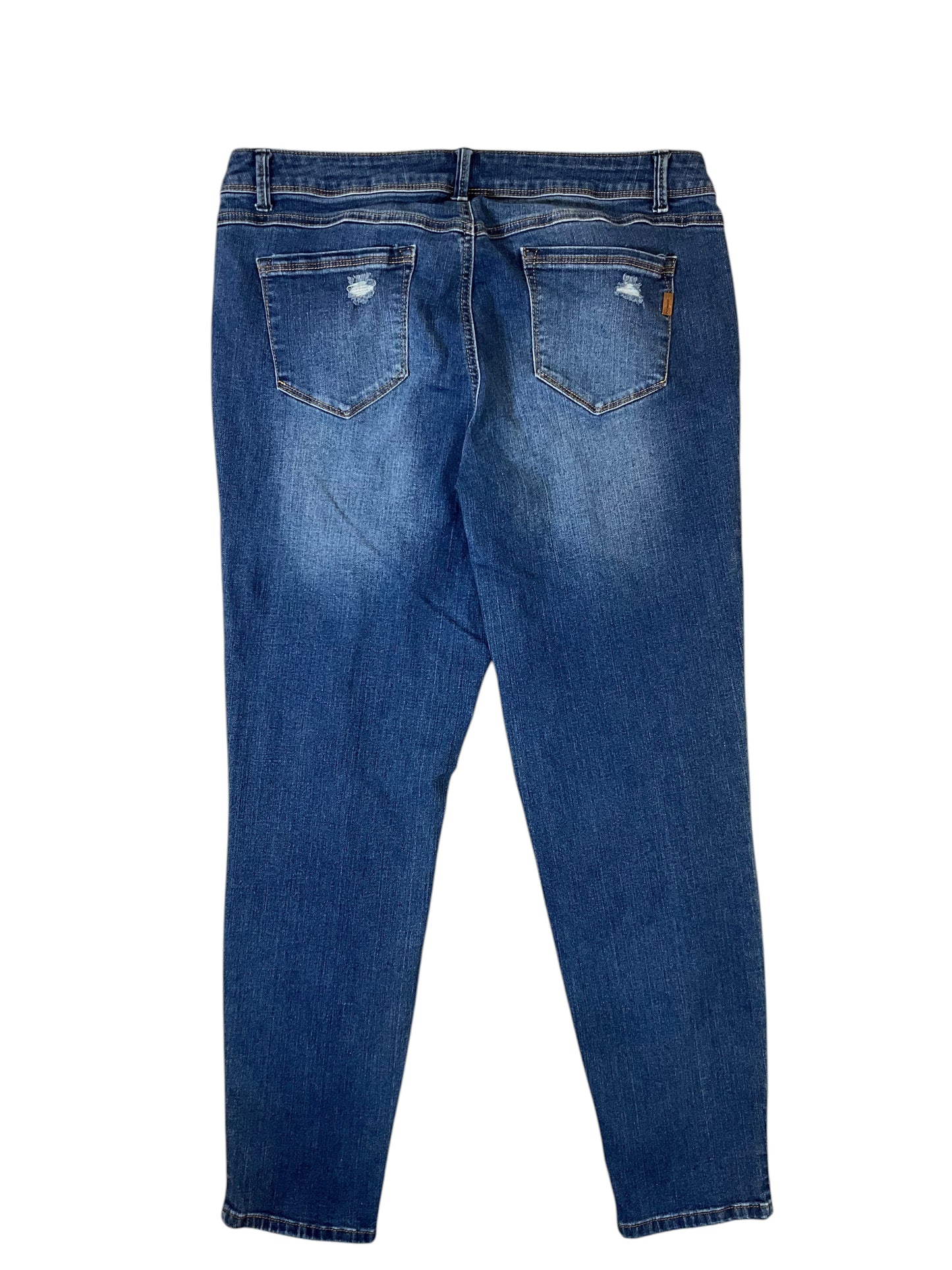 1822 Denim Adriana Women's Distressed Skinny Jeans Size 14 Blue