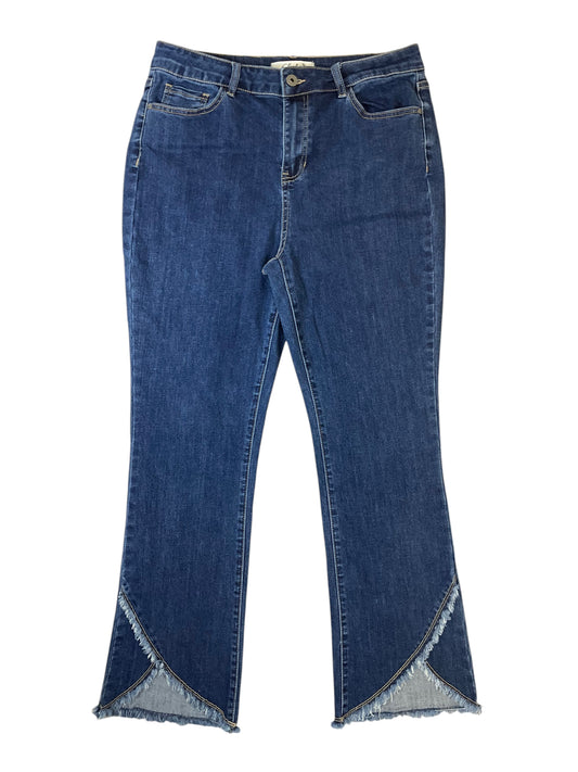 Charlie B Women’s Size 10 High-Rise Straight Jeans Frayed Tulip Hem