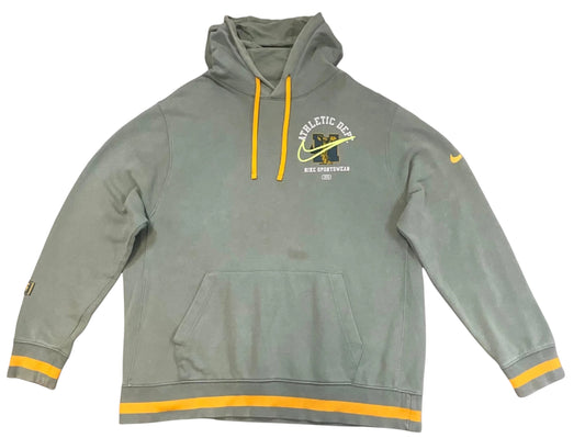 Nike Athletic Dept. Class of '72 Pullover Hoodie Olive Green Yellow Men's XL