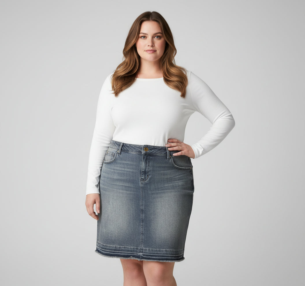 MICHAEL Michael Kors Women's Blue Denim Mini Skirt Size 18W