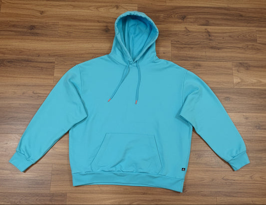 Men's Light Blue Hanes Hoodie Pull Over Sweat Top Size L