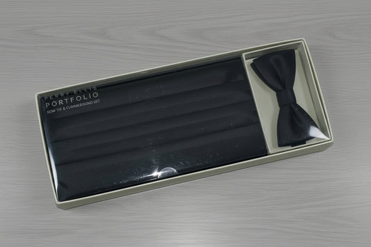Perry Ellis Portfolio Adjustable Black Cumberbund Set