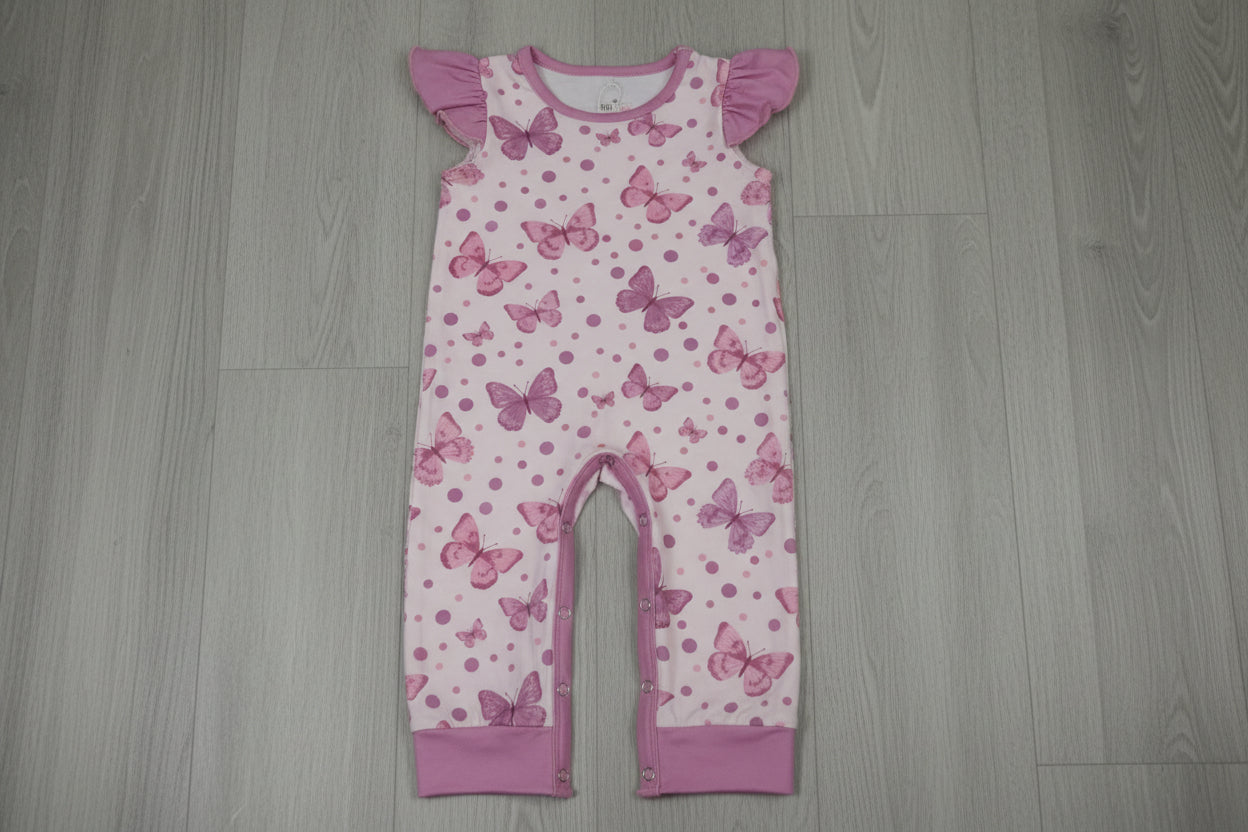 Pete + Lucy Girls Bowtastic Romper 6-9 mos