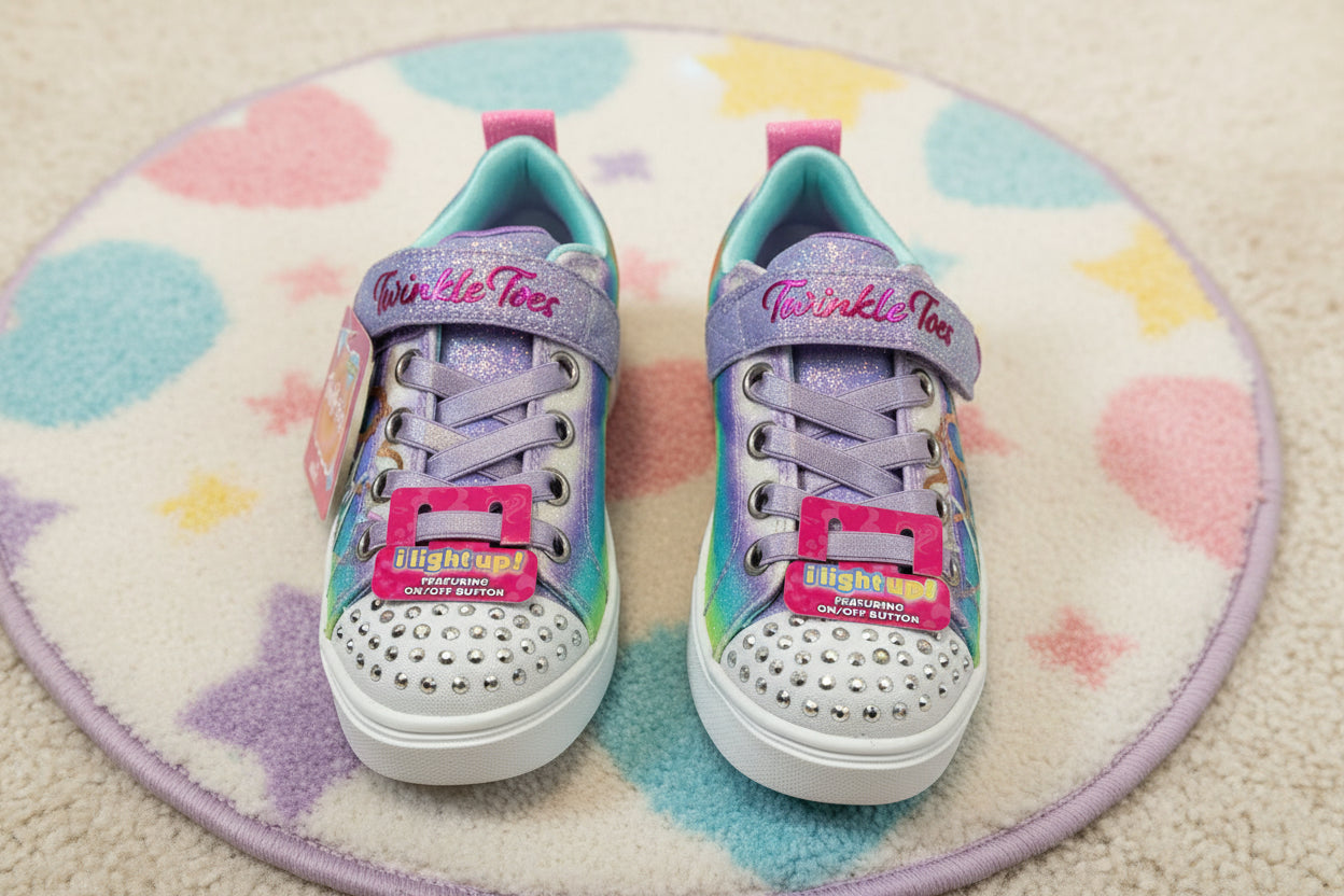 Skechers Twinkle Toes Light Up Velcro Sneakers Girls Size 11