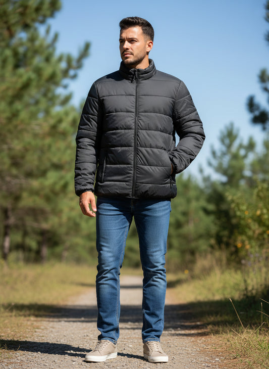 Swiss Tech Men's Black Puffer Jacket
