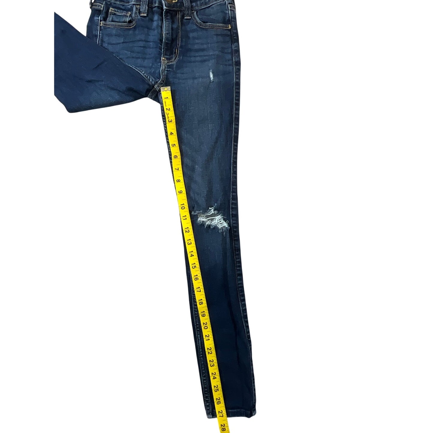 Hollister High-Rise Super Skinny Jeans Dark Wash Distressed  Size W24R