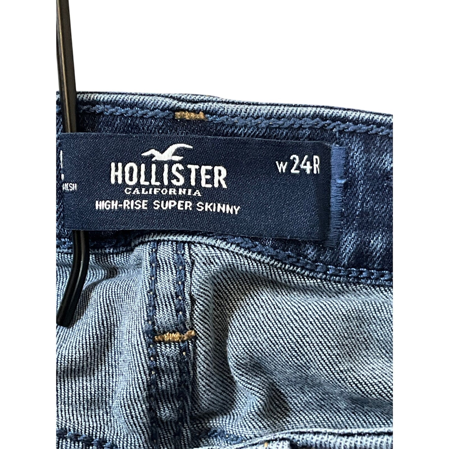 Hollister High-Rise Super Skinny Jeans Dark Wash Distressed  Size W24R