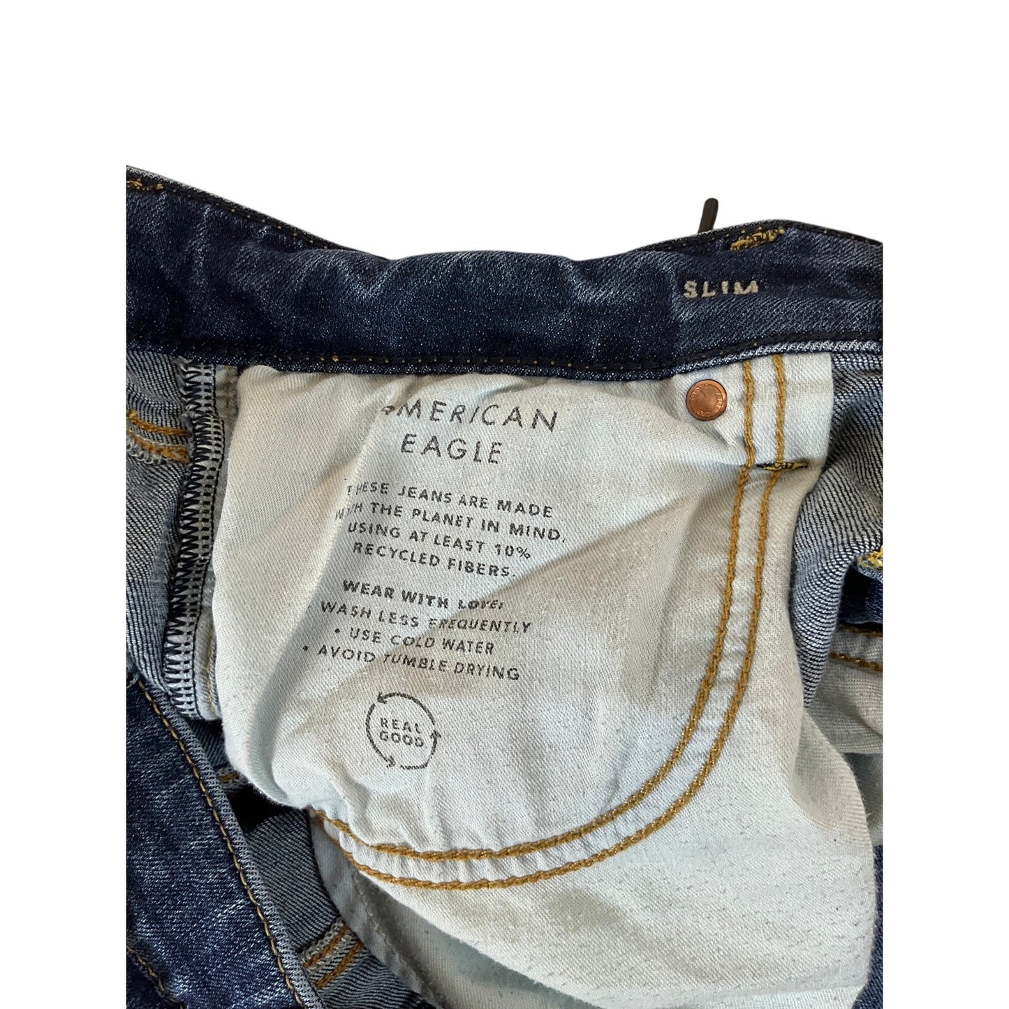 American Eagle AirFlex+ Men’s Straight-Leg Jeans 31x32 Dark Wash Stretch Denim
