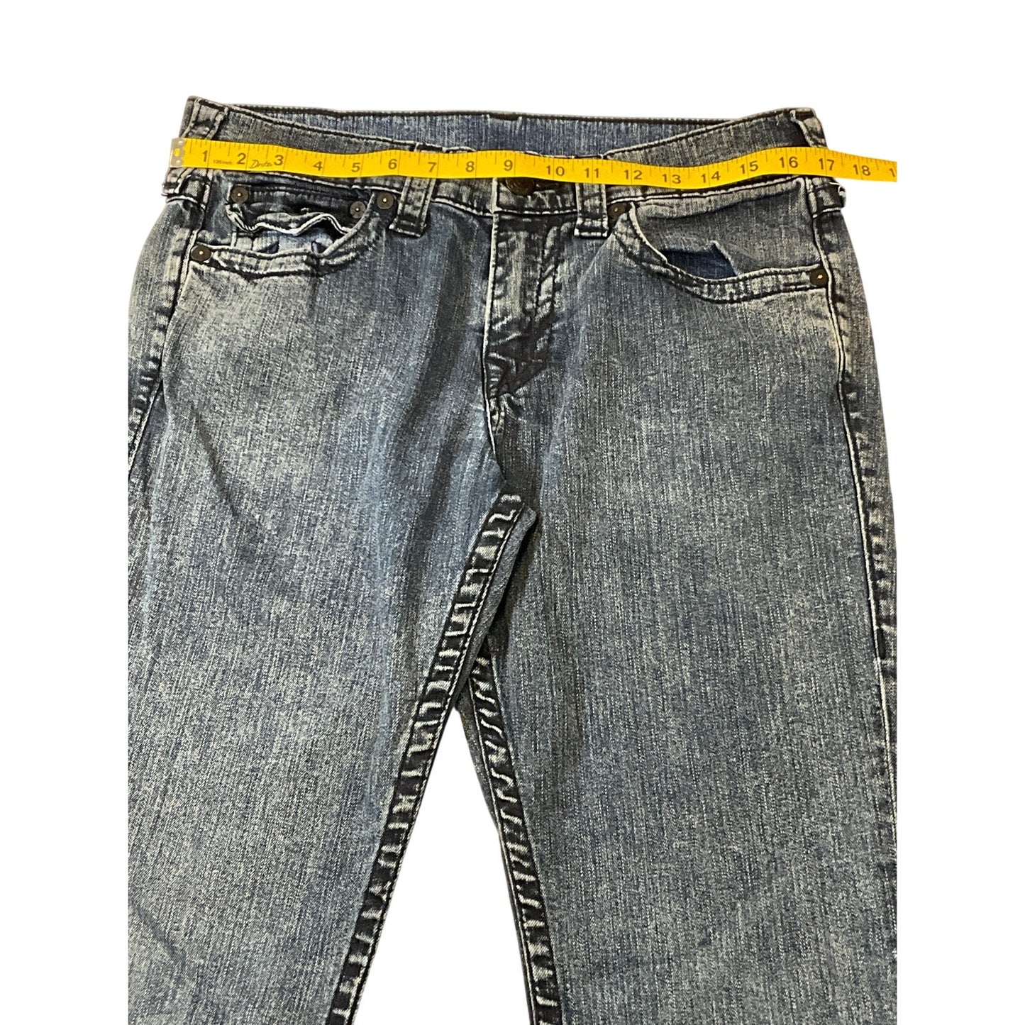 True Religion Men’s Ricky Straight Jeans Size 31 Blue Acid Wash