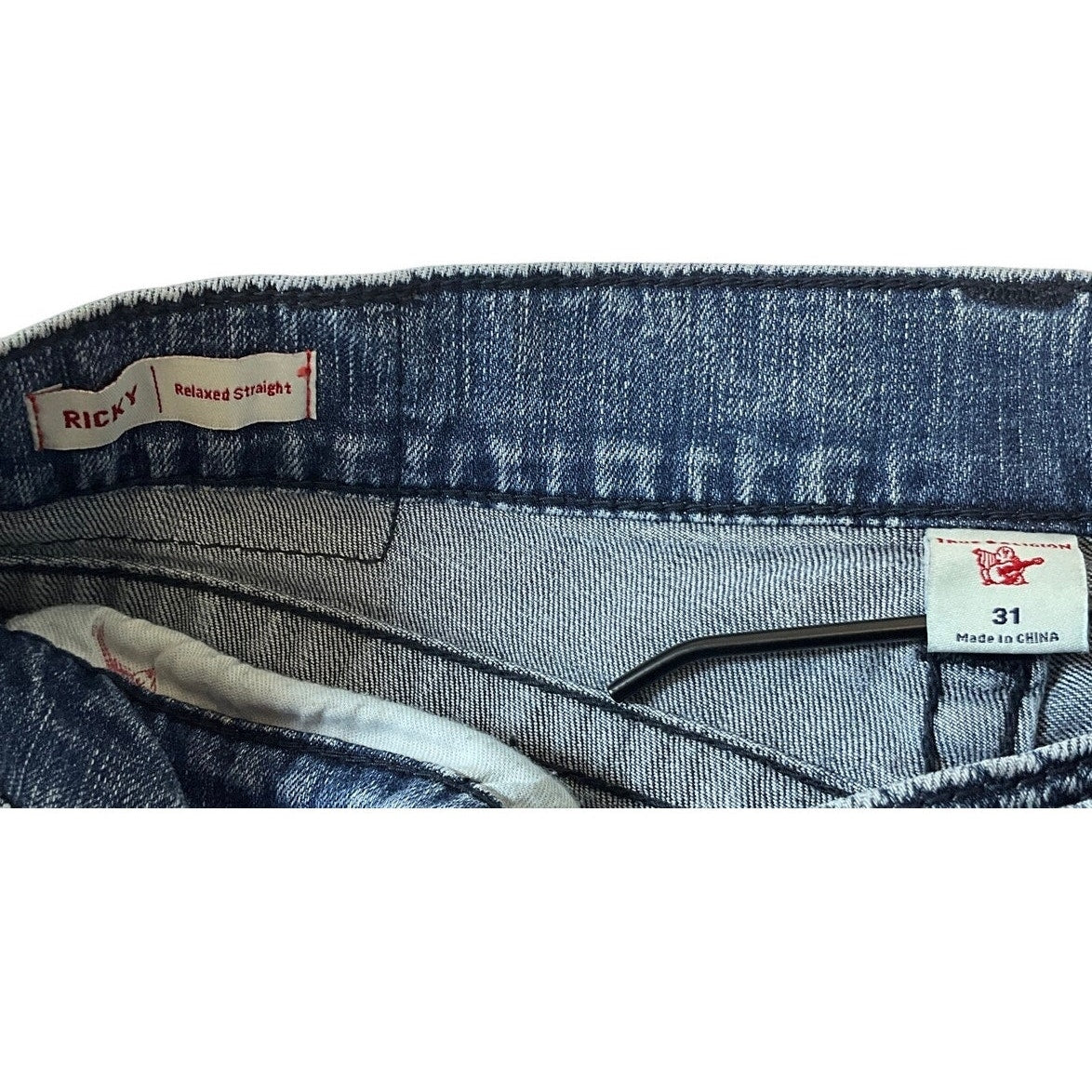 True Religion Men’s Ricky Straight Jeans Size 31 Blue Acid Wash
